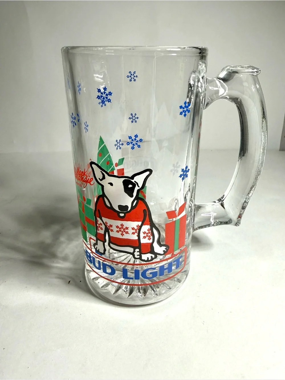 Vintage Spuds MacKenzie Christmas Beer Mug Bud Light Anheuser Busch